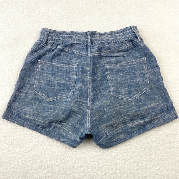 FRENCH CONNECTION • Blue Linen High-Waisted Shorts - Picture 3 of 13